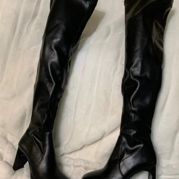Iliad Knee High Faux Leather Boots in Black NWOT - Picture 2 of 8